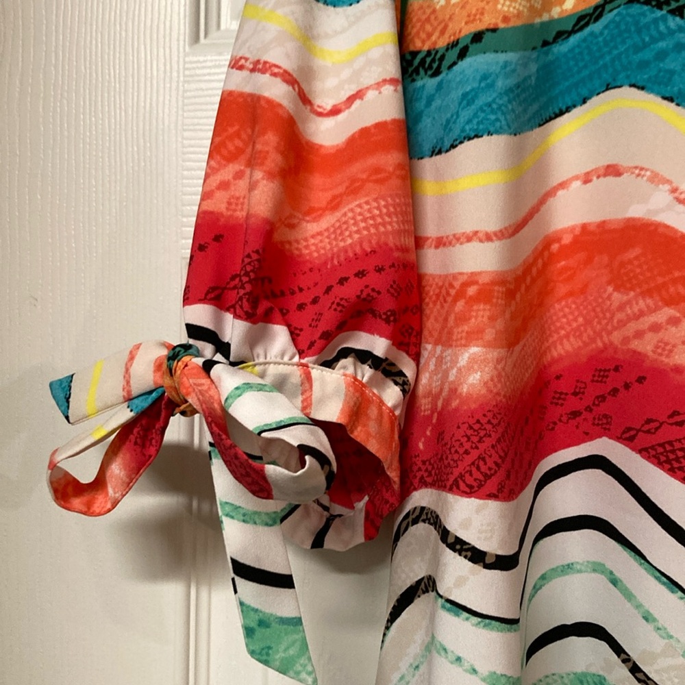 Colorful Striped Button-Up Tunic - Picture 3 of 4